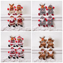 4-Piece Christmas Hanging Plush Ornaments Set - Grey Santa Claus, Snowman, Reindeer & Bear Tree Decor, Christmas in July, Winter Christmas, Yulefest, Secret Santa Gift-5