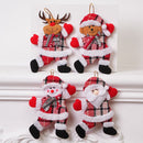 4-Piece Christmas Hanging Plush Ornaments Set - Bright Santa Claus, Snowman, Reindeer & Bear Tree Decor, Christmas in July, Winter Christmas, Yulefest, Secret Santa Gift-1