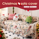 180 x 340 CM Christmas Jacquard Chenille Sofa Cover Throw Blanket with Tassel Fringe (Style 1), Elegant Festive Couch Protector Slipcover for Holiday Home Decor and Multi-Purpose Use-1