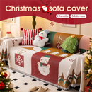 180 x 130 CM Christmas Jacquard Chenille Sofa Cover Throw Blanket with Tassel Fringe (Style 3), Elegant Festive Couch Protector Slipcover for Holiday Home Decor and Multi-Purpose Use-1