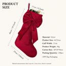 18 Inch Oversized Red Luxury Velvet Christmas Stocking with Bow & Loop, Fireplace Hanging Gift Bag, Holiday Mantel Decor and Present Holder-5