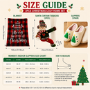 Christmas Home Comfort Set with Flannel Throw Blanket 130x150cm, Plush Indoor Slippers AU 4-5 and Santa Curtain Tiebacks, Cozy Holiday Gift Bundle-5