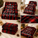Christmas Home Comfort Set with Flannel Throw Blanket 130x150cm, Plush Indoor Slippers AU 8-9 and Santa Curtain Tiebacks, Cozy Holiday Gift Bundle-2
