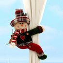 Christmas Snowman Curtain Tiebacks Set of 2, Festive Plush Curtain Holders for Window Drapes, Holiday Home Decor-1