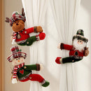 Christmas Snowman Curtain Tiebacks Set of 2, Festive Plush Curtain Holders for Window Drapes, Holiday Home Decor-2