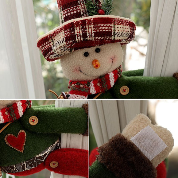 Christmas Home Comfort Set with Flannel Throw Blanket 130x150cm, Plush Indoor Slippers AU 6-7 and Snowman Curtain Tiebacks Set of 2, Festive Holiday Gift Bundle
