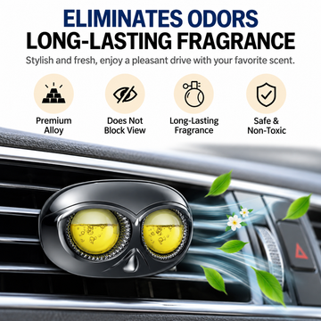 Red Owl Car Air Vent Perfume Ornament with Rotatable Clip - Refillable Fragrance System & Premium Alloy Interior Decor - 0