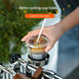 Silver Aluminium Alloy Bicycle Cup Holder - Adjustable Handlebar Mount for Coffee Bottles, Universal Drink Rack for E-Bikes Motorcycles Road Bikes - 0