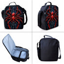 Style 19 3 Piece Spider Print School Bag Set - Large Capacity Polyester Backpack, Insulated Lunch Bag and Pencil Case - Lightweight Student Bookbag with Side Pocket for Boys Teens-4