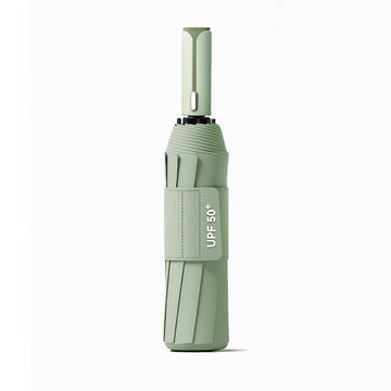 Automatic Folding Umbrella (Gray-green)- 105 cm Large Canopy, UPF 50+ Sun and Rain Umbrella with 10-Rib Frame, Auto Open Close Handle for Travel and Daily Commute