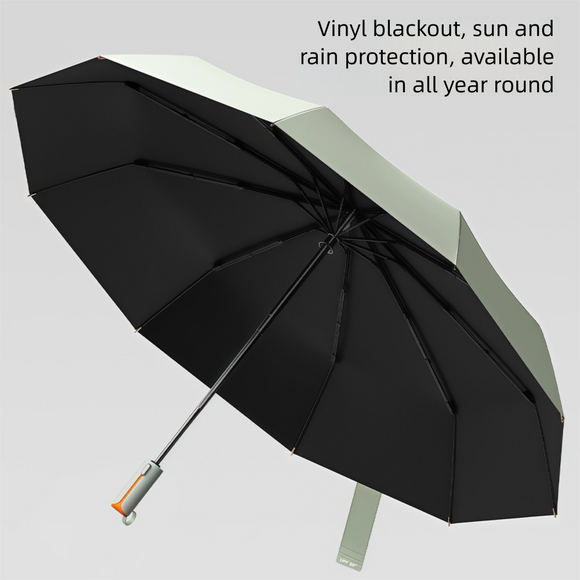 Automatic Folding Umbrella (Navy Blue)- 105 cm Large Canopy, UPF 50+ Sun and Rain Umbrella with 10-Rib Frame, Auto Open Close Handle for Travel and Daily Commute