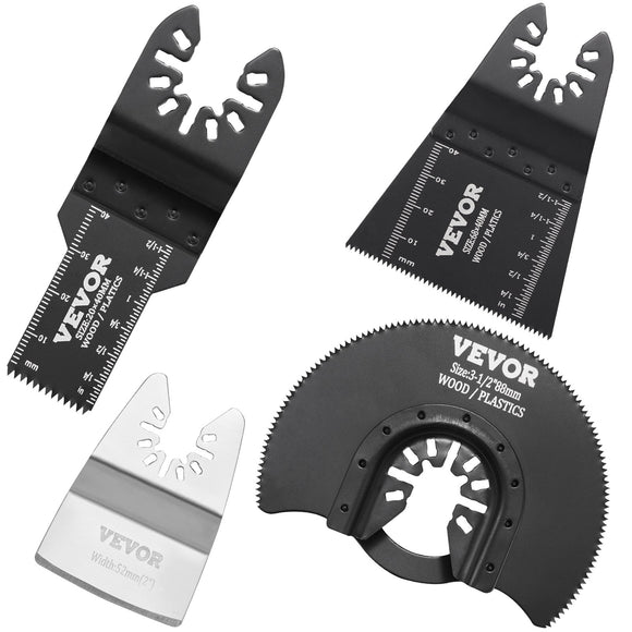 VEVOR 30PCS Multi Tool Blades Kits, Universal Quick Release Oscillating Saw Blades, 8 Types Wood Metal Plastic Oscillating Tool Blades, Fit Dewalt Bosch Milwaukee Hitachi Chicago Craftsman
