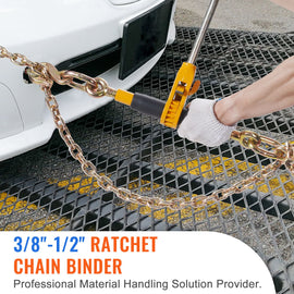 Ratchet Chain Binder 3/8"-1/2" Load Binders 12000 lbs w/ G80 Chains 4 Pcs - 0