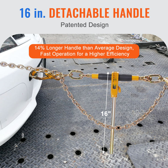 Ratchet Chain Binder 3/8"-1/2" Load Binders 12000 lbs w/ G80 Chains 4 Pcs