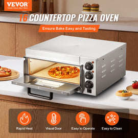 VEVOR Commercial Countertop Pizza Oven Electric Pizza Oven for 16" Pizza Indoor - 0