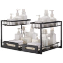 VEVOR 2-Tier Wire Pull Out Cabinet Under Sink Basket Organizer 10.7"x14.2" 2PCS-1