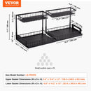 VEVOR 2-Tier Wire Pull Out Cabinet Under Sink Basket Organizer 10.7"x14.2" 2PCS-7