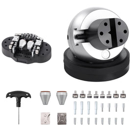 Engraving Block 5 inch Ball Vise Setting Jewelry Ball Vise Engraving with 34PCS Attachment and Rubber Base