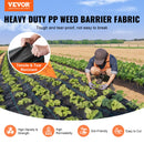 VEVOR 13FTx60FT Premium Heavy Duty Weed Barrier Landscape Fabric, 5OZ Woven Geotextile Fabric Under Gravel, High Permeability for Weed Blocker Weed Mat, Driveway Fabric, Weed Control Garden Cloth-2