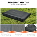 VEVOR Dump Truck Mesh Tarp, 5 x 14 ft, PVC Coated Black Heavy Duty Cover with 5.5" 18oz Double Pocket, Brass Grommets, Reinforced Double Needle Stitch Webbing Fits Manual or Electric Dump Truck System-2