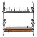 VEVOR 2 Tier Coffee Bar Organizer for Countertop w/ 12 Movable Hooks Mug Holder-9