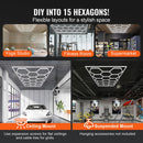 Hexagon Garage Lights 66300LM 15 Grids Honeycomb LED Shop Ceiling Light-3