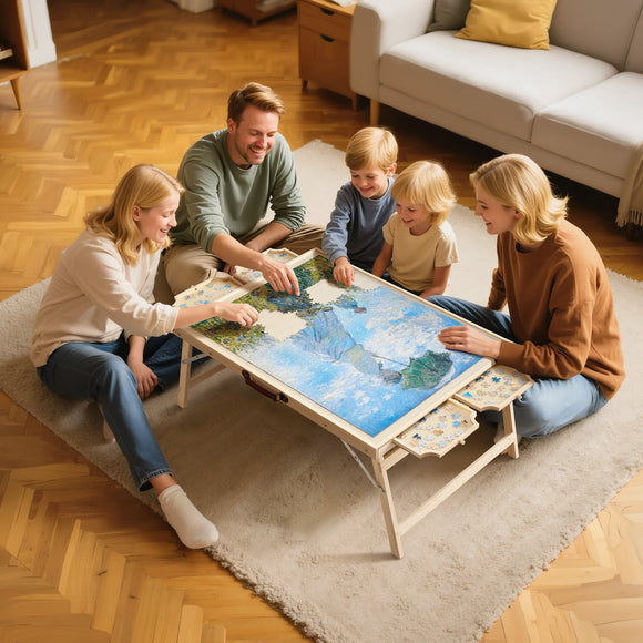 VEVOR 1500 Piece Puzzle Board with Folding Leg Portable Wooden Jigsaw 86x63cm