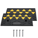 Rubber Curb Ramp 2 Pack, 11 cm Rise Height Heavy-Duty 15 tons Load Capacity Threshold Ramps, Driveway Ramps with Stable Grid Structure for Cars, Wheelchairs, Bikes, Motorcycles-1
