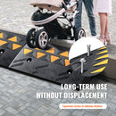 Rubber Curb Ramp 2 Pack, 11 cm Rise Height Heavy-Duty 15 tons Load Capacity Threshold Ramps, Driveway Ramps with Stable Grid Structure for Cars, Wheelchairs, Bikes, Motorcycles-6
