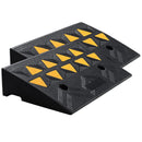 Rubber Curb Ramp 2 Pack, 11 cm Rise Height Heavy-Duty 15 tons Load Capacity Threshold Ramps, Driveway Ramps with Stable Grid Structure for Cars, Wheelchairs, Bikes, Motorcycles-11