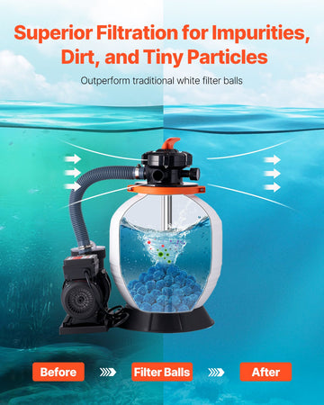 VEVOR Pool Filter Balls for Sand Filter Pump Swimming Pool 0.71 kg Reusable Blue - 0