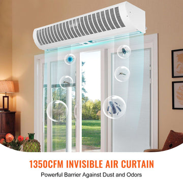 1.1m Commercial Indoor Air Curtain Super Power 2 Speeds 2292m_/h, UL Certified Wall Mounted Air Curtains for Doors, Indoor Over Door Fan with Heavy Duty Limit Switch, Easy-Install Unheated - 0