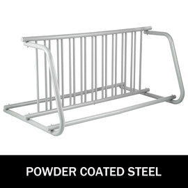 10 Holders Floor Bike Rack, 59" Length All-Steel Grid Bike Rack, 10-Bike Capacity Dual-Side Storage Stand for Garages Streets Yards Bike Events - 0