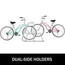 10 Holders Floor Bike Rack, 59" Length All-Steel Grid Bike Rack, 10-Bike Capacity Dual-Side Storage Stand for Garages Streets Yards Bike Events-3