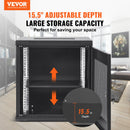 VEVOR 12U Wall Mount Network Server Cabinet, 15.5'' Deep, Server Rack Cabinet Enclosure, 200 lbs Max. Ground-mounted Load Capacity, with Locking Door Side Panels, for IT Equipment, A/V Devices-2