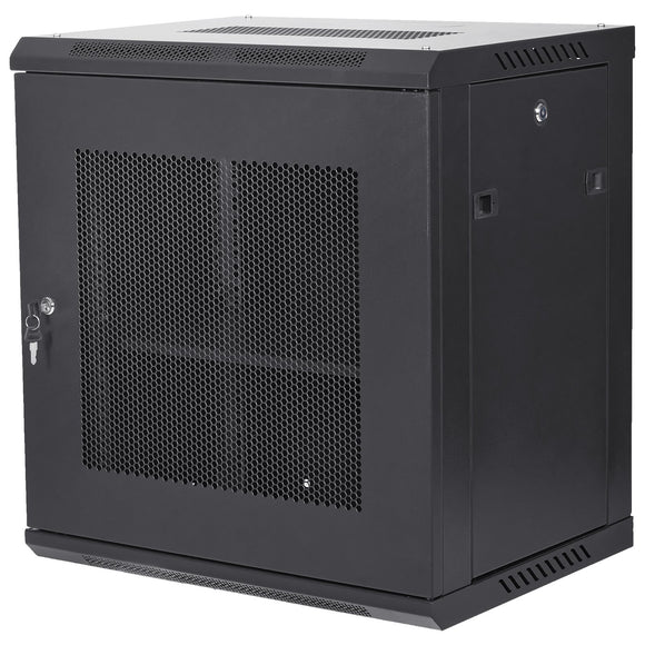 VEVOR 12U Wall Mount Network Server Cabinet, 15.5'' Deep, Server Rack Cabinet Enclosure, 200 lbs Max. Ground-mounted Load Capacity, with Locking Door Side Panels, for IT Equipment, A/V Devices