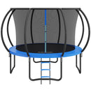 VEVOR 10FT Trampoline, 330 lbs Trampoline with Enclosure Net, Ladder, and Curved Pole, Heavy Duty Trampoline with Jumping Mat and Spring Cover Padding, Outdoor Recreational Trampolines for Kids Adults-1
