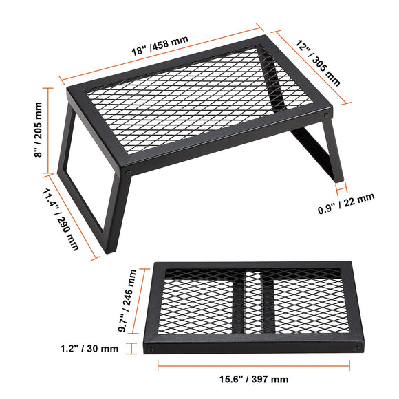 Folding Campfire Grill Portable Camping Fire Pit Steel Outdoor BBQ Picnic