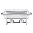 8 Qt 6 Pack Rectangle Chafing Dish Buffet Set Fullsize Pan Stainless Steel-12