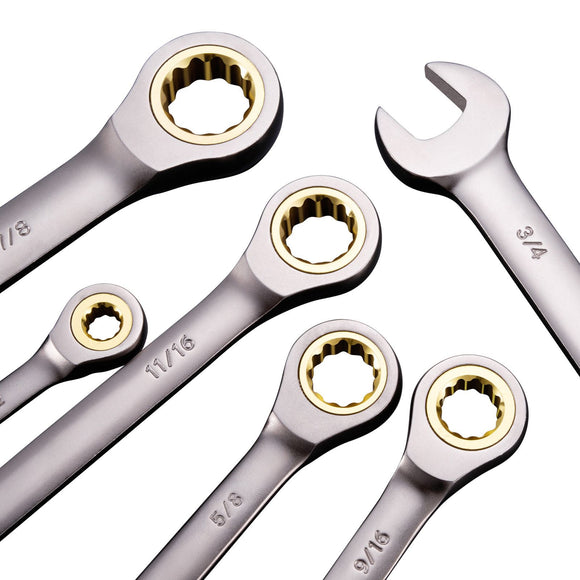 Combination Wrench Set 24 PCS SAE 1/4" - 7/8" Metric 8-19mm Organizer Rack