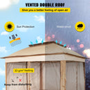 Outdoor Canopy Gazebo Tent, Portable Canopy Shelter with 11\'x11\' Large Shade Space for Party, Backyard, Patio Lawn and Garden, 4 Sandbags, Carrying Bag and Netting Included, Brown-3