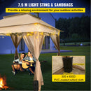 Outdoor Canopy Gazebo Tent, Portable Canopy Shelter with 11\'x11\' Large Shade Space for Party, Backyard, Patio Lawn and Garden, 4 Sandbags, Carrying Bag and Netting Included, Brown-5