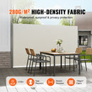 Retractable Side Awning,160X300cm Aluminum Outdoor Privacy Screen, 280g Polyester Water-proof Retractable Patio Screen, UV 30+ Room Divider Wind Screen for Patio, Backyard, Balcony, Beige-2