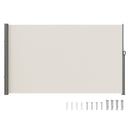 Retractable Side Awning,160X300cm Aluminum Outdoor Privacy Screen, 280g Polyester Water-proof Retractable Patio Screen, UV 30+ Room Divider Wind Screen for Patio, Backyard, Balcony, Beige-9