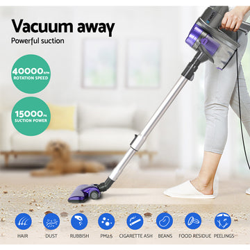 Devanti Stick Vacuum Cleaner Handheld Corded 450W Purple - 0