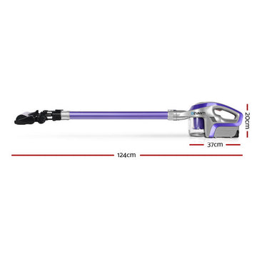 Devanti Stick Vacuum Cleaner Roller Brush Cordless 150W Purple - 0