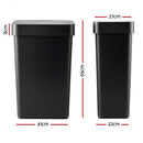 Artiss Rubbish Bin 50L Sensor Kitchen Automatic Motion Plastic Touchless Black-3