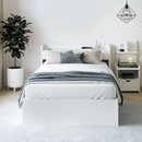 Artiss Single Bed Frame with Charging Ports and Bedside Table-4