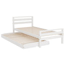 Artiss Bed Frame Single Size 2-in-1 Trundle Wooden White AVIS-7