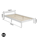 Artiss Bed Frame King Single Size Wooden White LEXI-2